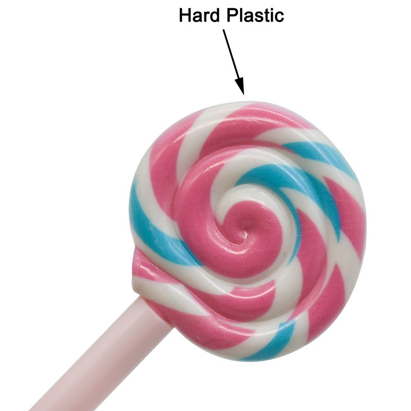 Maydahui 20 PCS Lollipops Shaped Rollerball Pen Rainbow Swirl Spinning Design Black Gel Ink Pens for School Office Home - Image 5